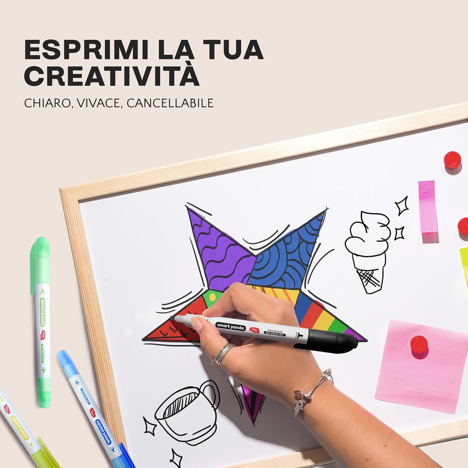 Thumbnail 6 de Smart Panda Pennarelli Lavagna Bianca 24 colori 🖊