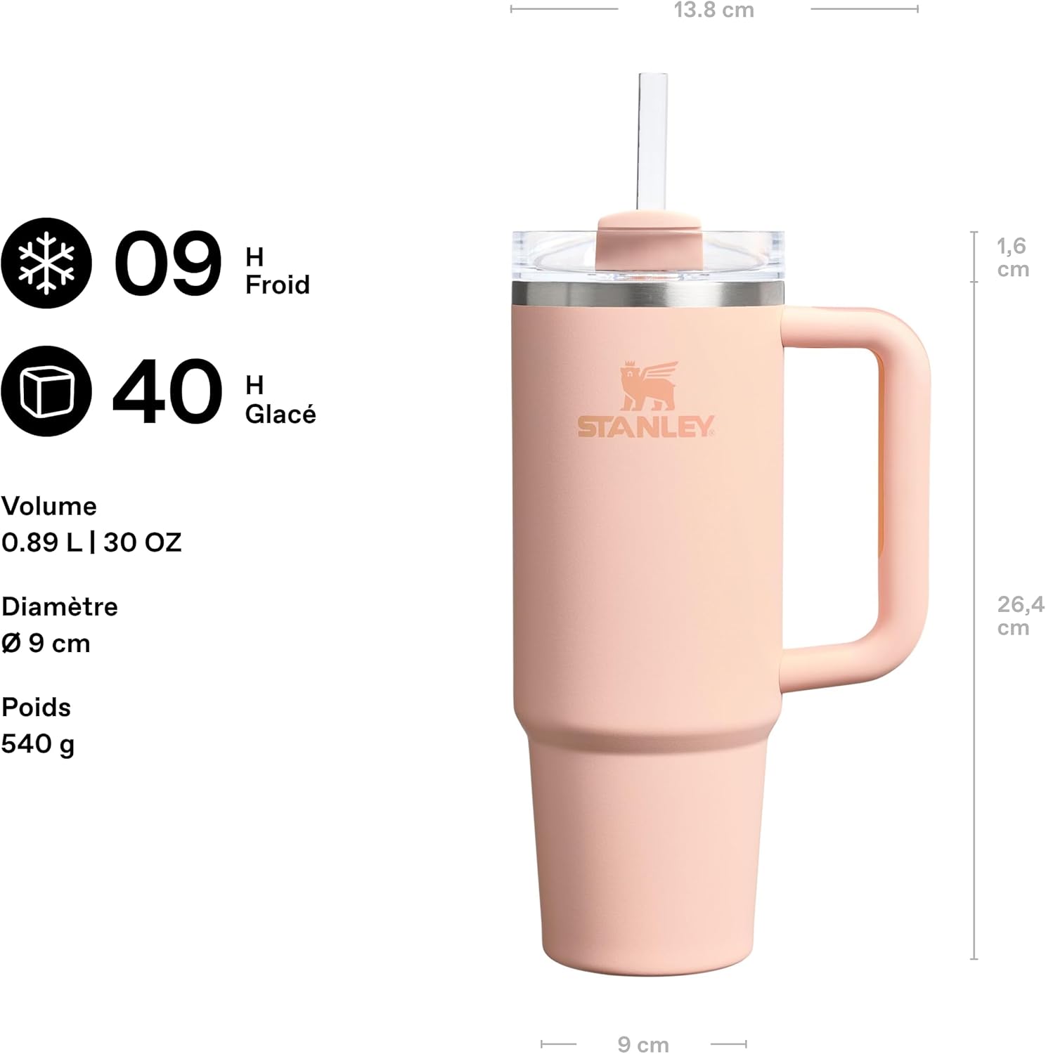 Thumbnail 1 de STANLEY 1913 Quencher H2.0 FlowState Mug Isotherme 0,89 L – Orange Cream