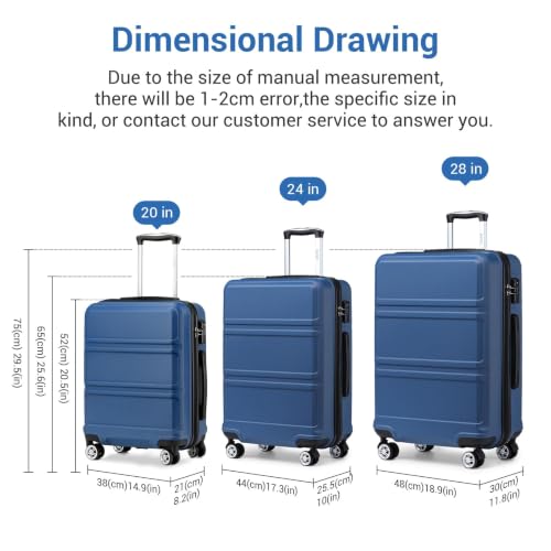 Thumbnail 4 de Kono 55x40x20cm Cabin Suitcase ABS+PC Hard Shell 20" Carry On