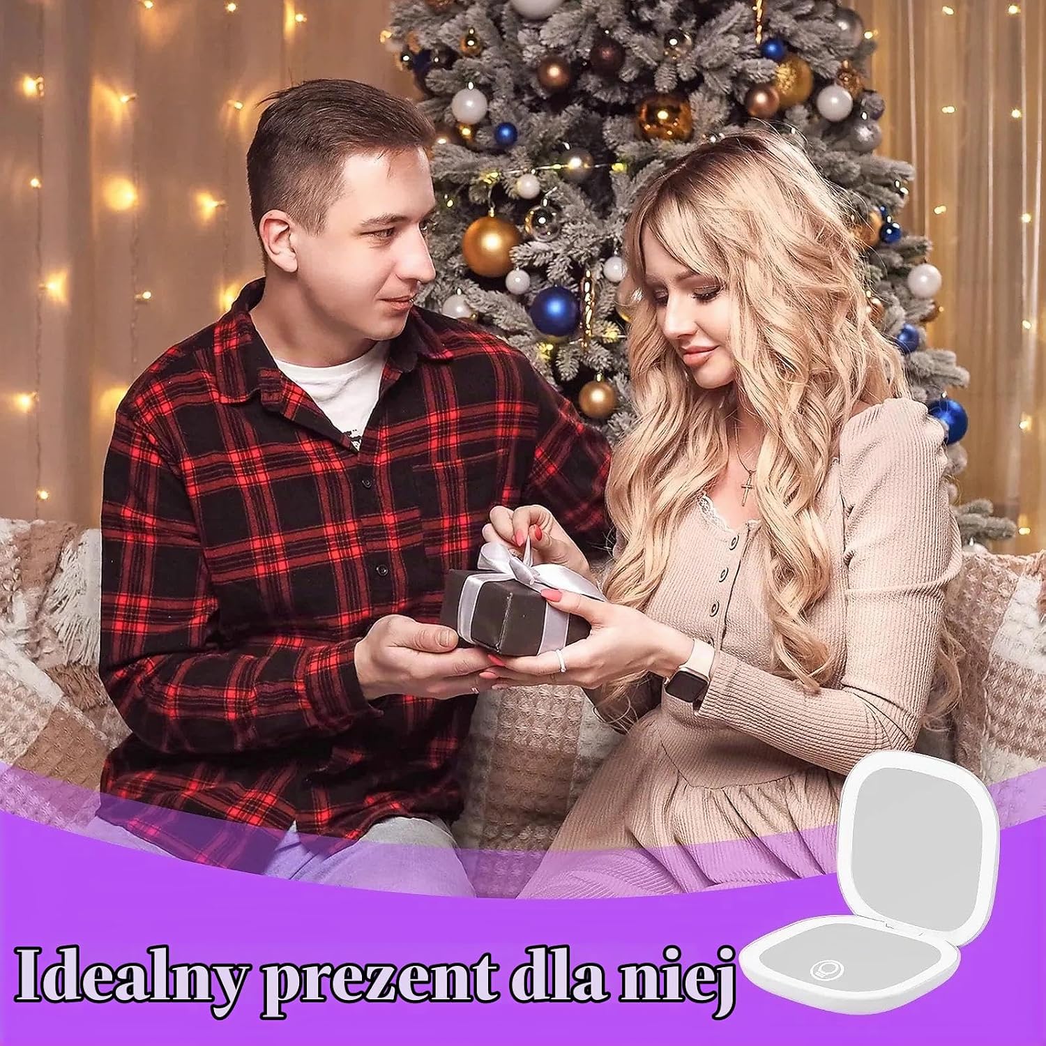 Thumbnail 6 de Collazoey lusterko kieszonkowe LED 1x/10x, USB-C, 3 tryby światła