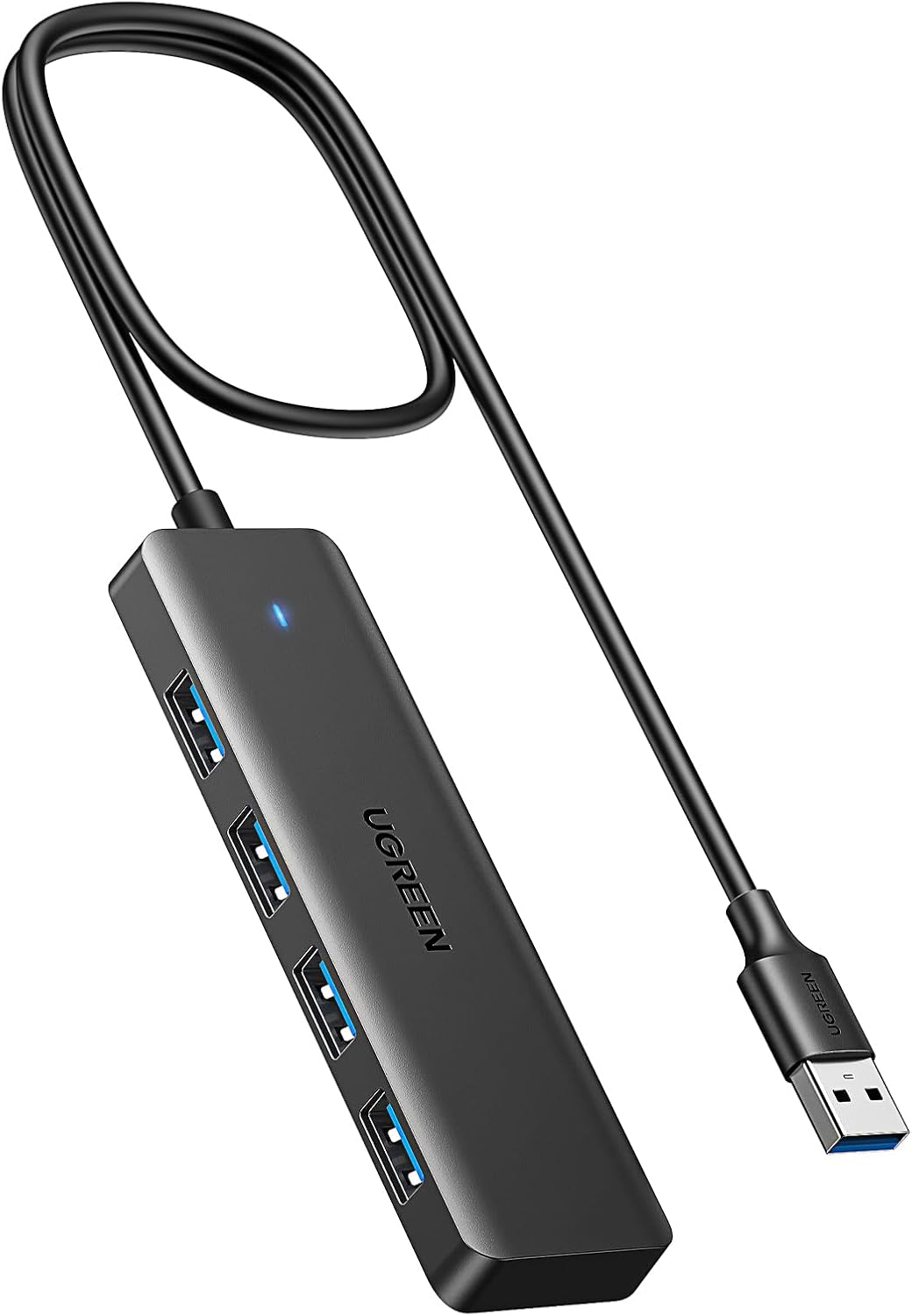 Detalle de UGREEN 4-Port USB 3.0 Hub Verteiler (5 Gbps) mit 4x USB-A für Laptop & PC – 100 cm
