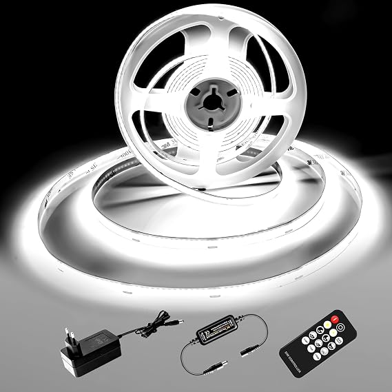 Detalle de luktix Tira LED COB 5M Regulable 🌟 - Blanco Frío 6000K