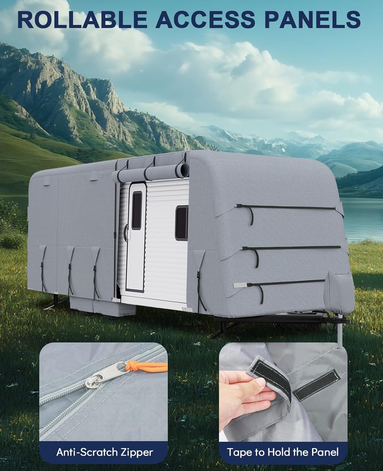 Detalle de Heavy-Duty Caravan Cover with 4-Layer Technology for 18-30+ ft Motorhomes