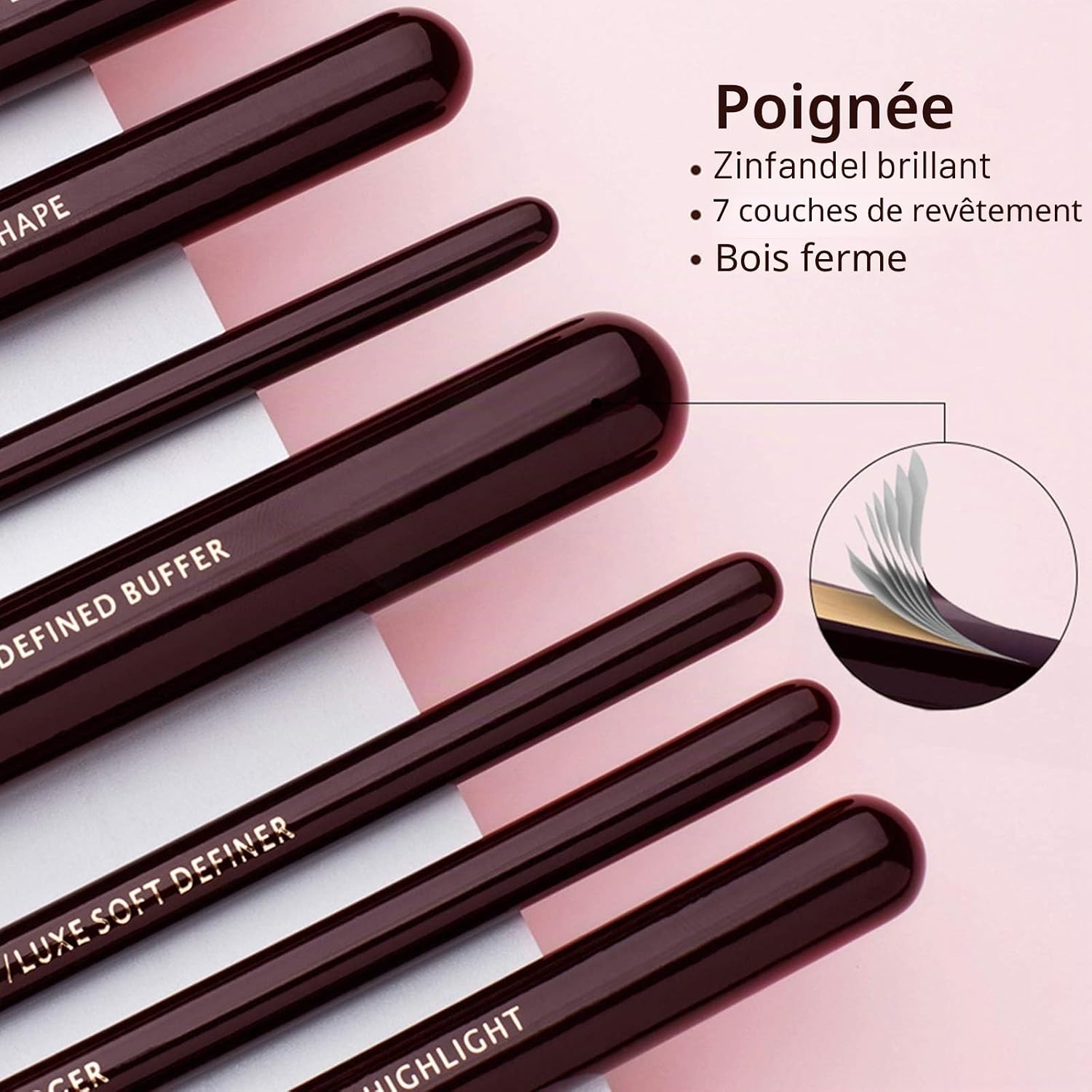 Detalle de Jessup Pinceaux de Maquillage Professionnel – kit visage et yeux, poils synthétiques T280