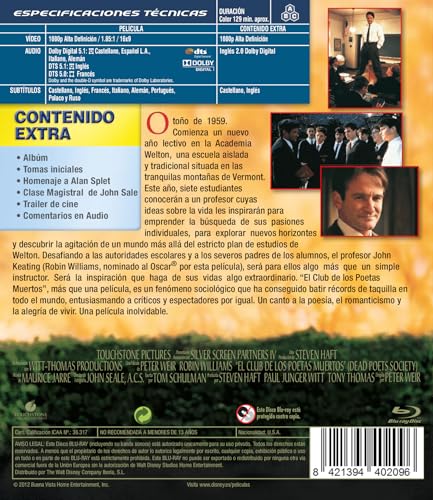 Thumbnail 1 de Divisa HV El Club de los Poetas Muertos Blu-ray