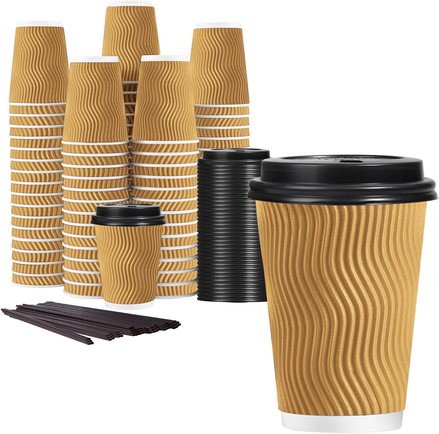 Detalle de Lamosi Disposable Coffee Cups, 12 oz
