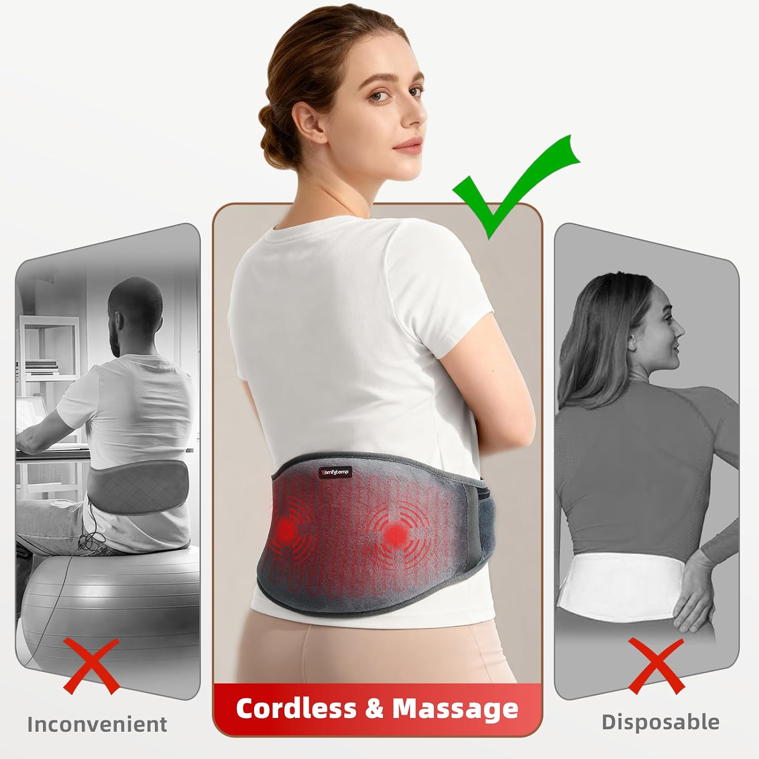 Thumbnail 5 de Comfytemp Cordless Heat Pad for Back Comfort – Portable Heated Waist Belt