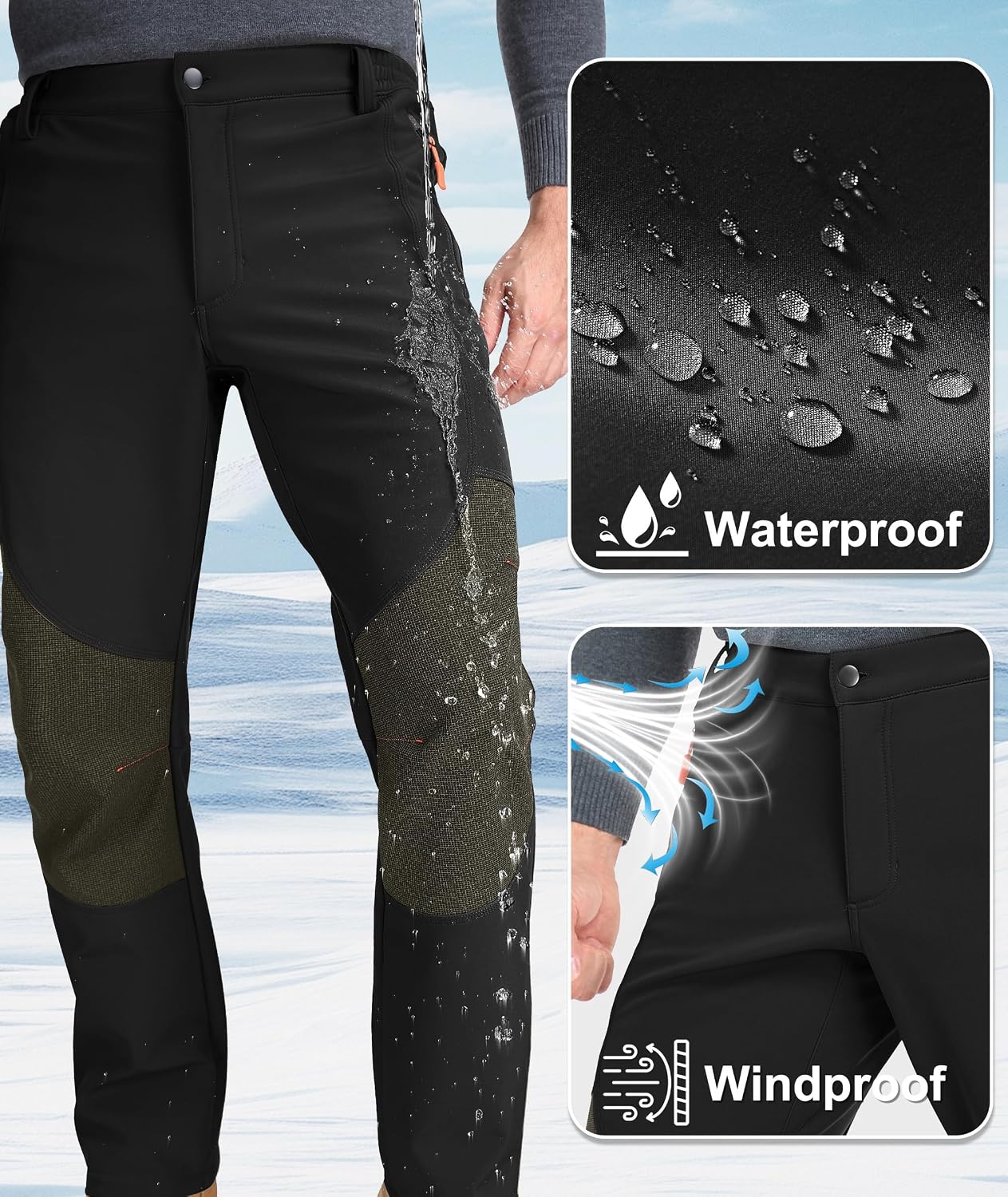 Detalle de Zoofly Mens Winter Snow Pants Waterproof