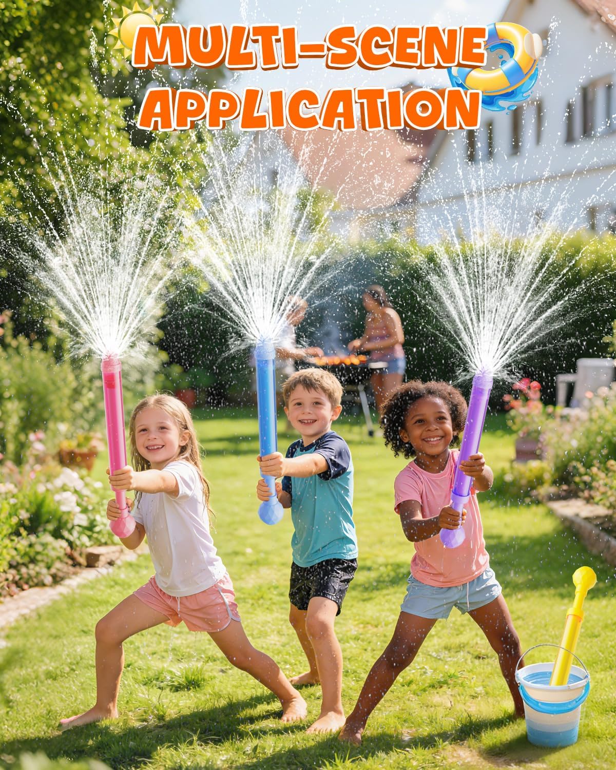 Detalle de 6 Pack Water Gun Wide Spray Water Squirt Gun for Kids and Adults