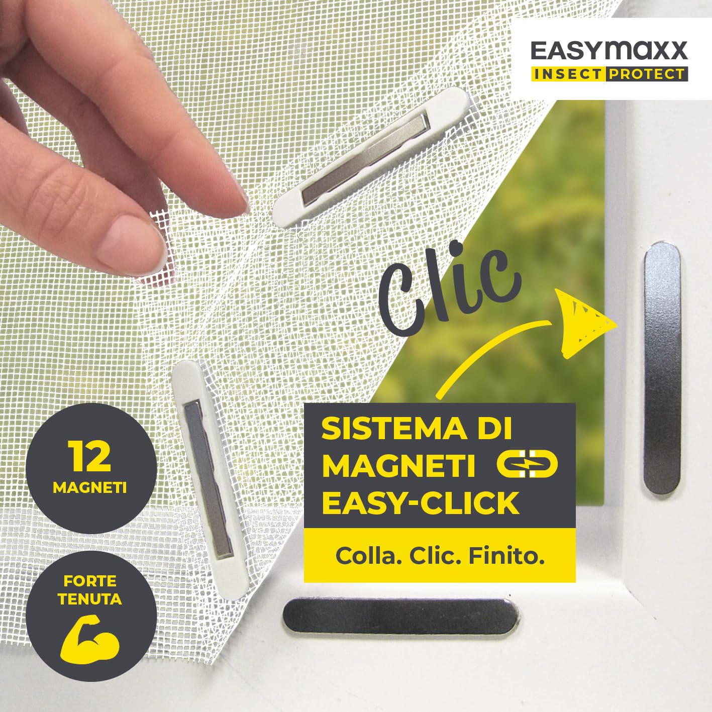 Thumbnail 1 de EASYmaxx Zanzariera per finestre con Magic Click: protezione magnetica su misura fino a 110 × 130 cm