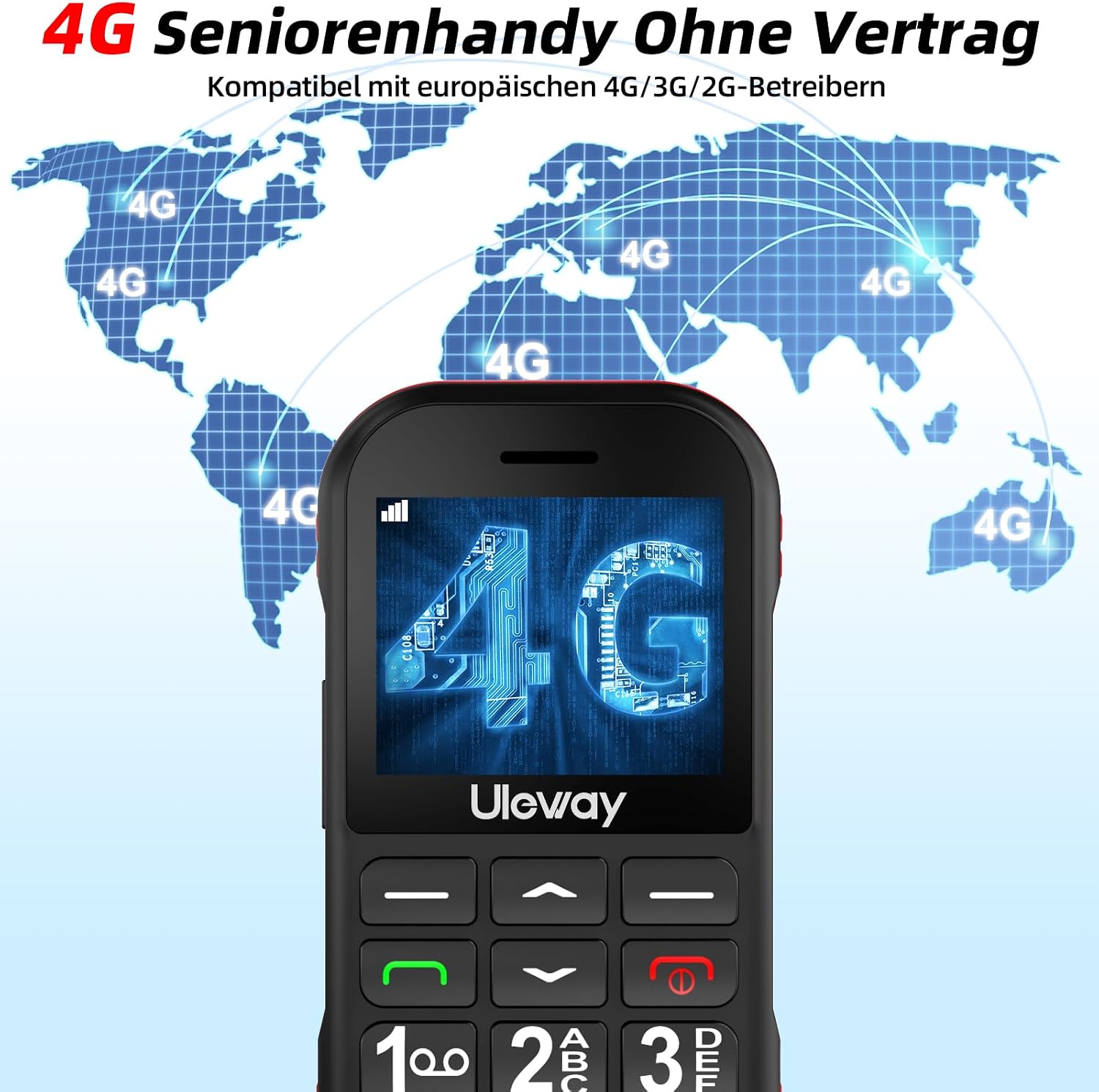Thumbnail 1 de CHAKEYAKE 4G Seniorenhandy Großtasten 1800 mAh