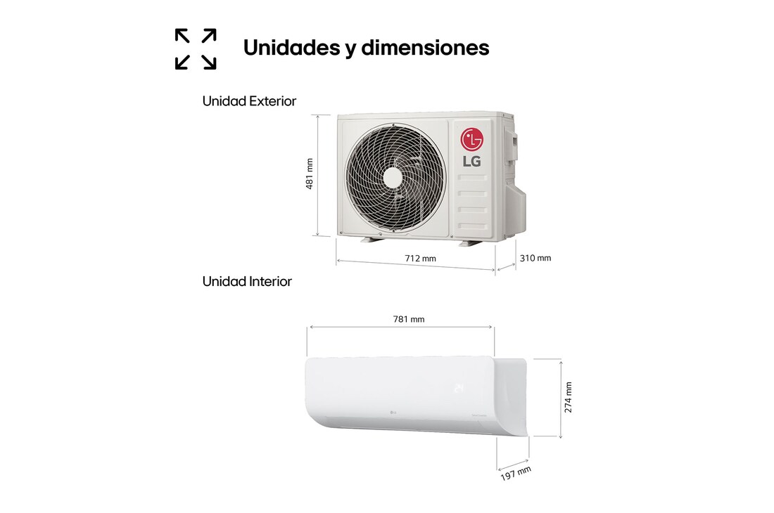 Detalle 2 de LG BASE Z outlet: aire acondicionado 1x1 de 9000 BTU con bomba de calor y WiFi (LGBASEZ09.OUTLET)