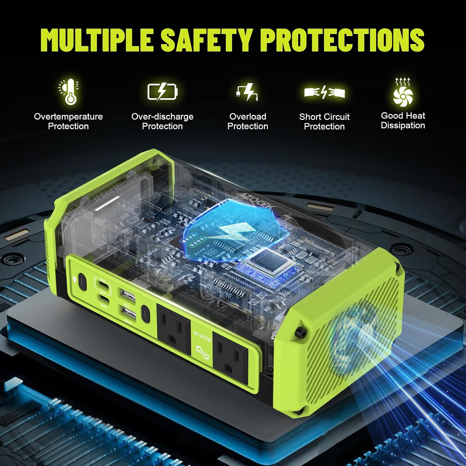 Detalle 2 de Azocek 350W Pure Sine Wave Power Inverter for Ryobi 18V Batteries