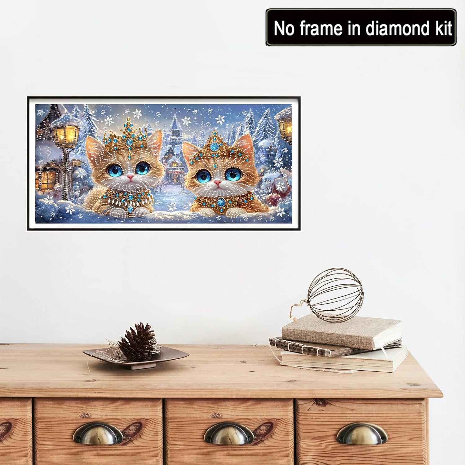 Thumbnail 1 de Reofrey DIY Special Shape Large Diamond Art Kit 30x60cm for Adults – Cat & Animals