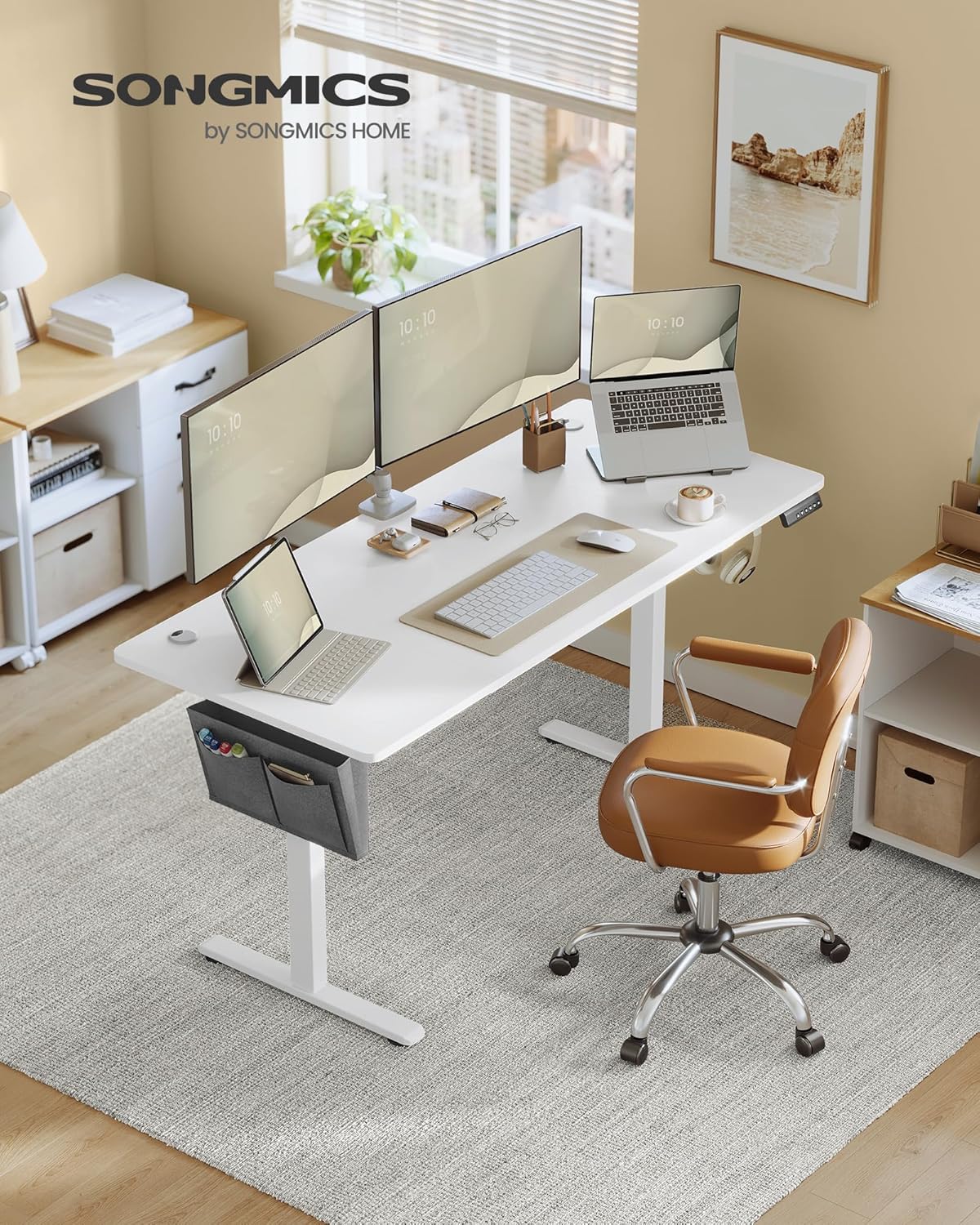 Thumbnail 2 de SONGMICS Bureau Électrique Réglable en Hauteur LSD026W02 📚