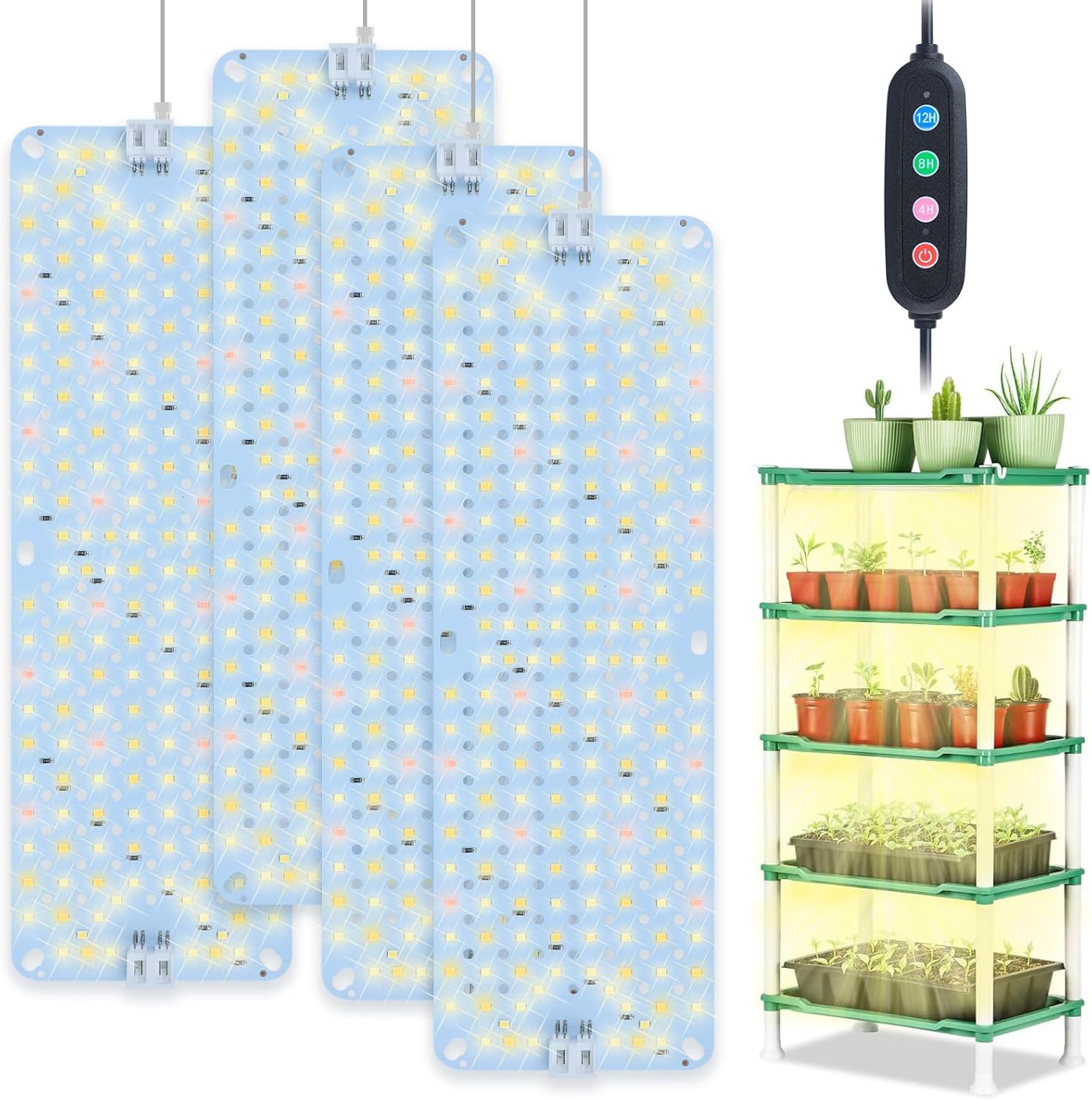 4Pack Flat Panel Grow Lights 40W 🌱