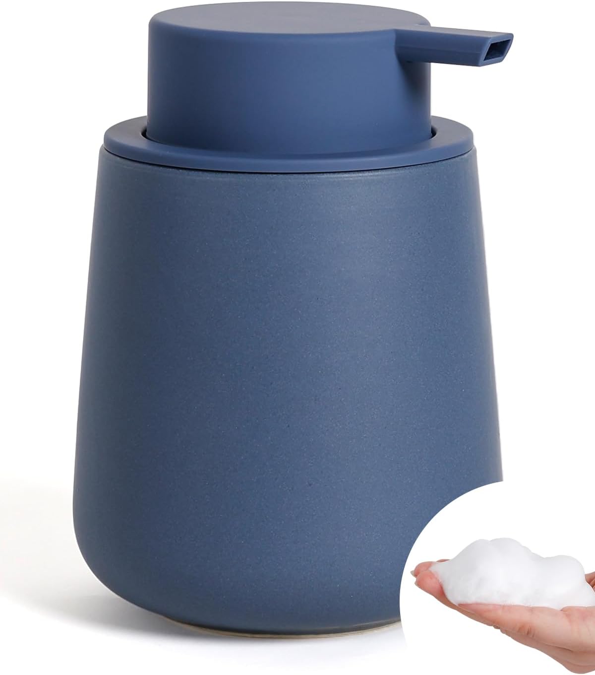 Detalle de BosilunLife Ceramic 11Oz Foam Soap Dispenser – Blue