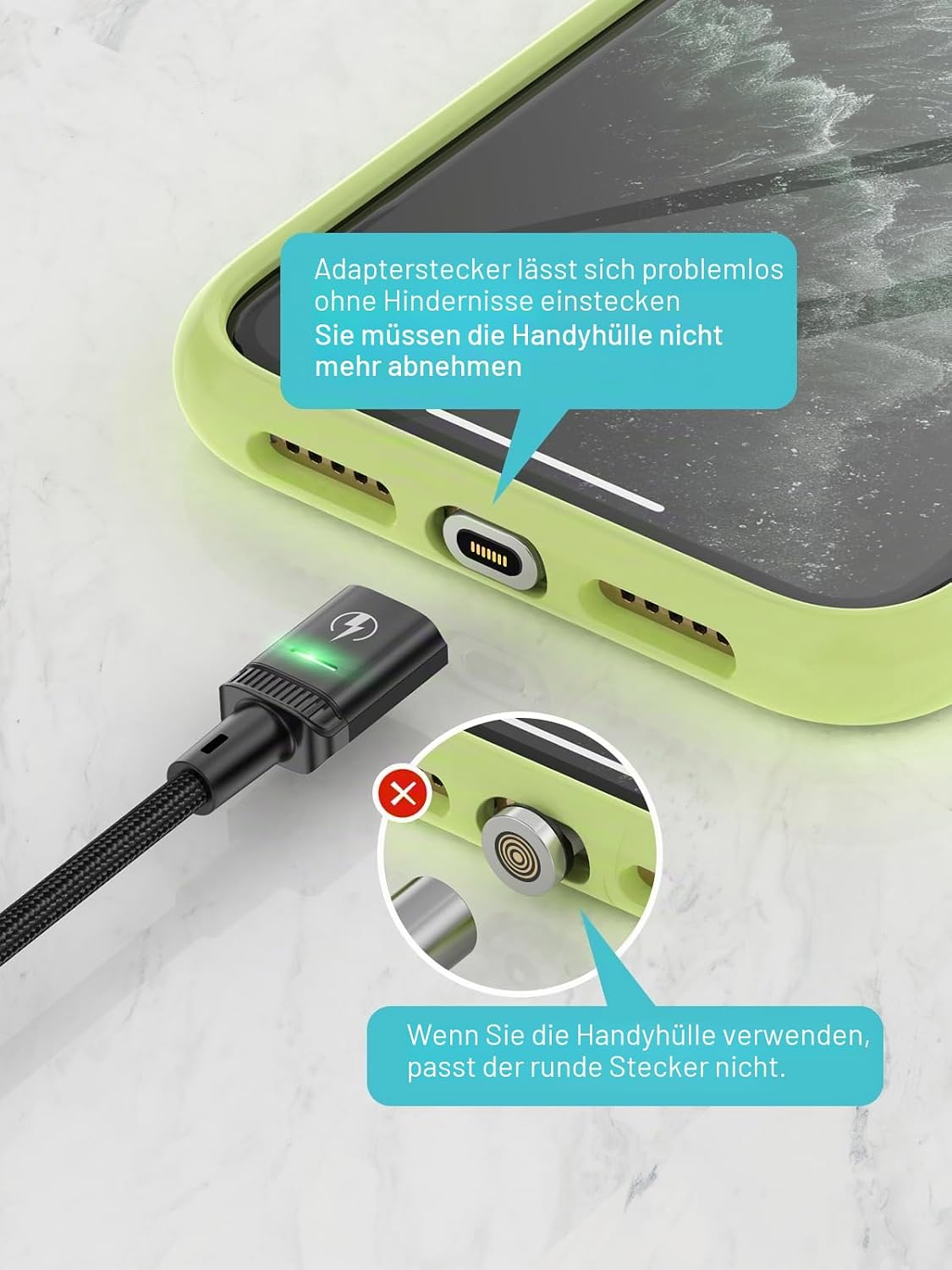 Thumbnail 6 de Kuulaa Magnetisches USB-C-Ladekabel – 2er-Pack, 1 m, 3 A, magnetisch