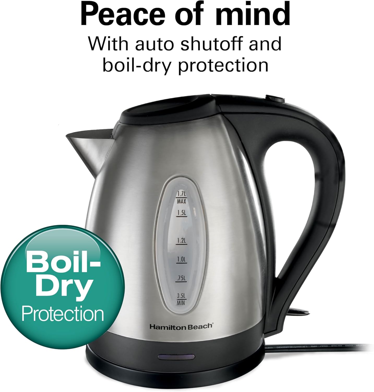 Detalle de Hamilton Beach 40880 Electric Kettle 1.7L 🍵