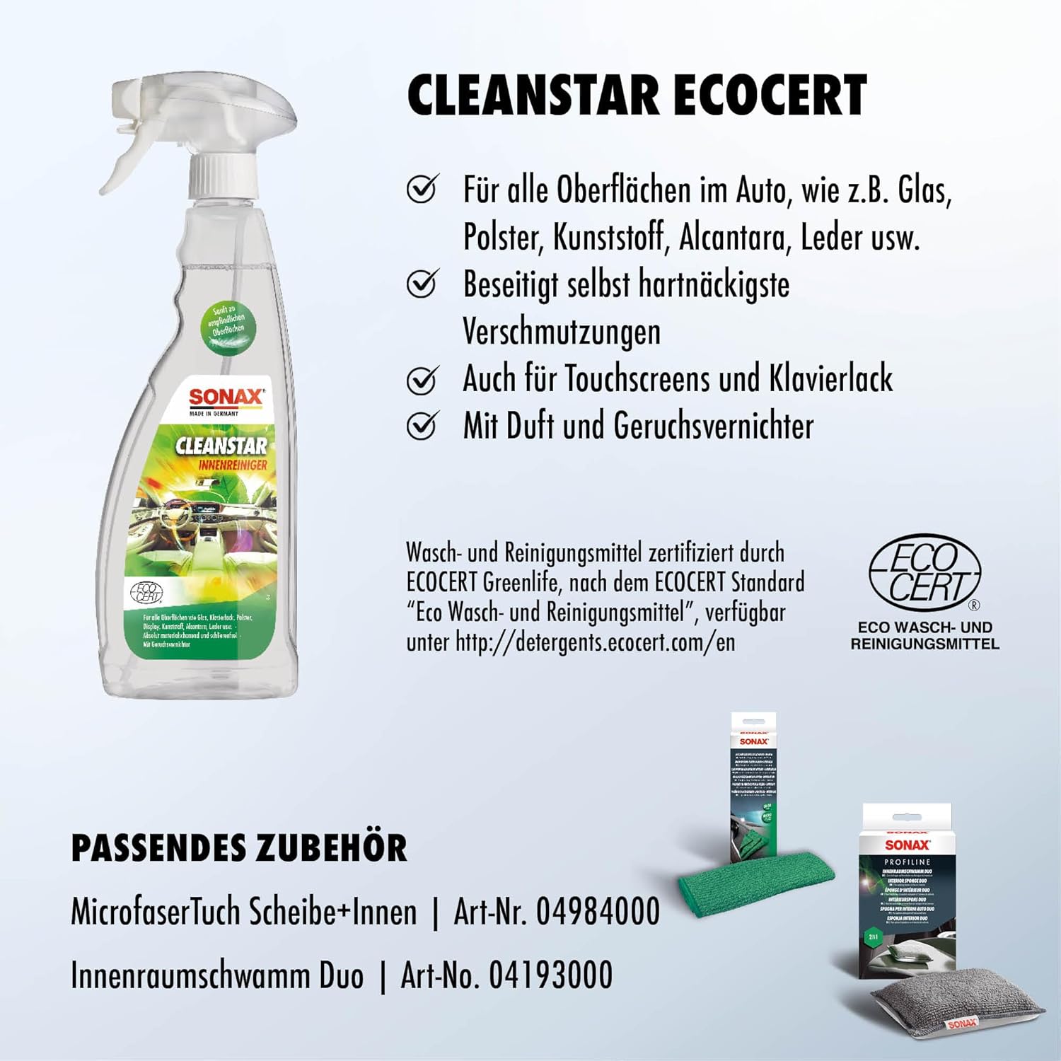 Detalle de SONAX CleanStar Innenreiniger 750 ml