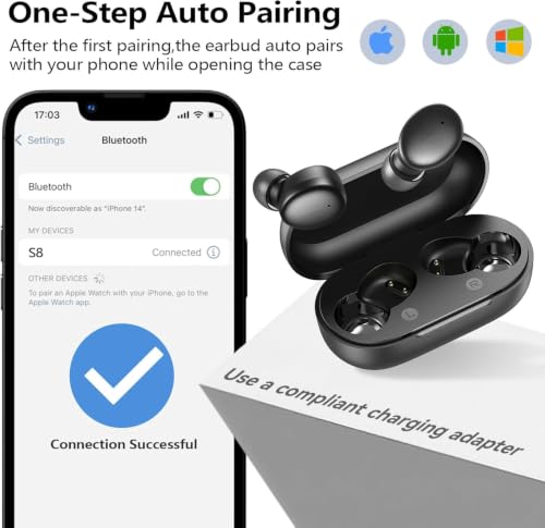 Detalle de Kurdene Wireless Earbuds Bluetooth 5.3 — Lightweight In-Ear Headphones