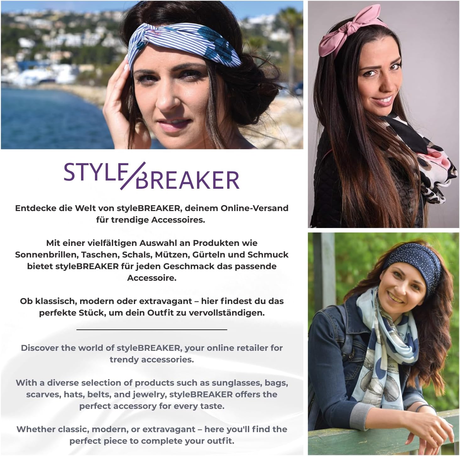 Thumbnail 6 de styleBREAKER Fascia per capelli a coste sottili con nodo da donna