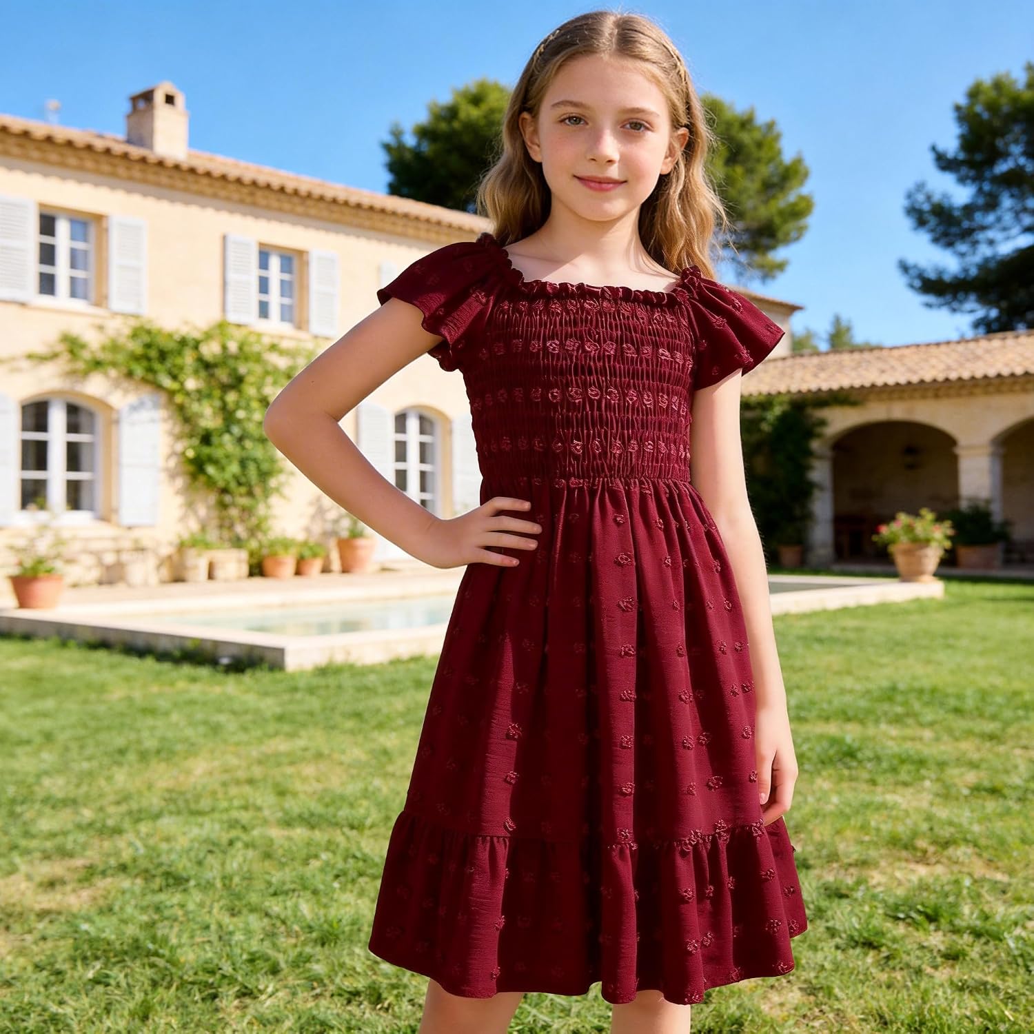 Detalle de LYSMuch Girls' Polka Dot Dress, 6–14Y