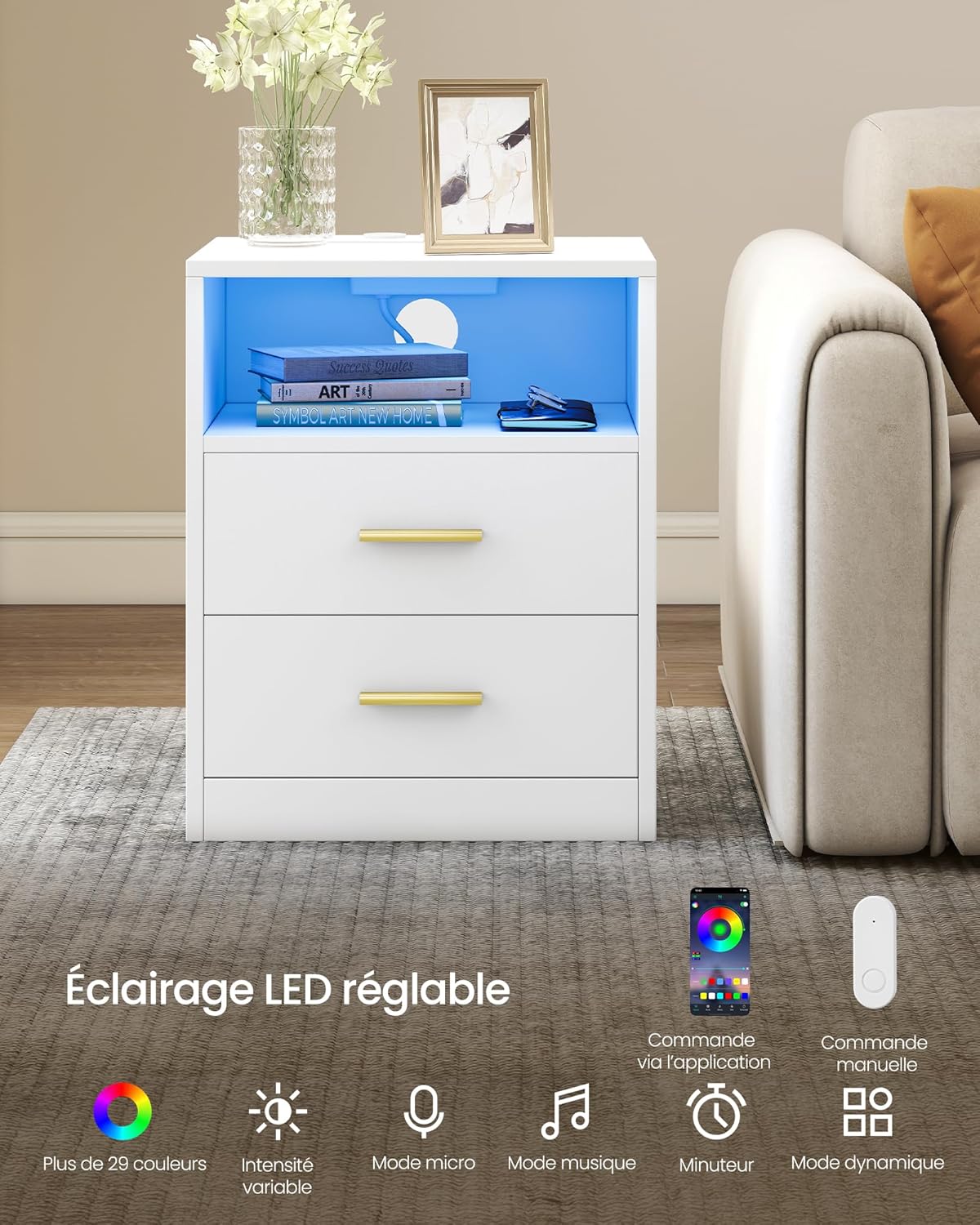 Thumbnail 5 de VASAGLE Custos Collection 2 tables de chevet