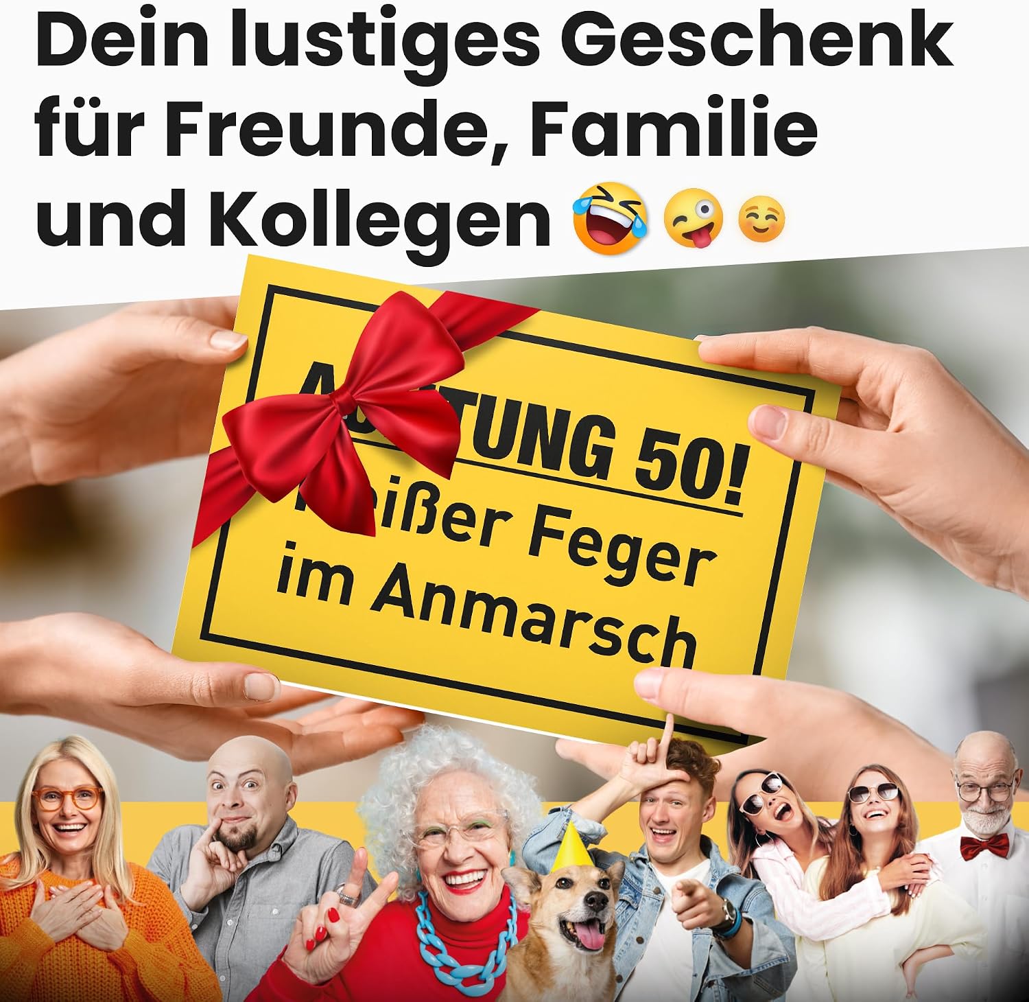 Thumbnail 2 de DankeDir! 50 Heißer Feger – Schild 30 x 20 cm als Geburtstagsdeko und Karte zum 50. Geburtstag