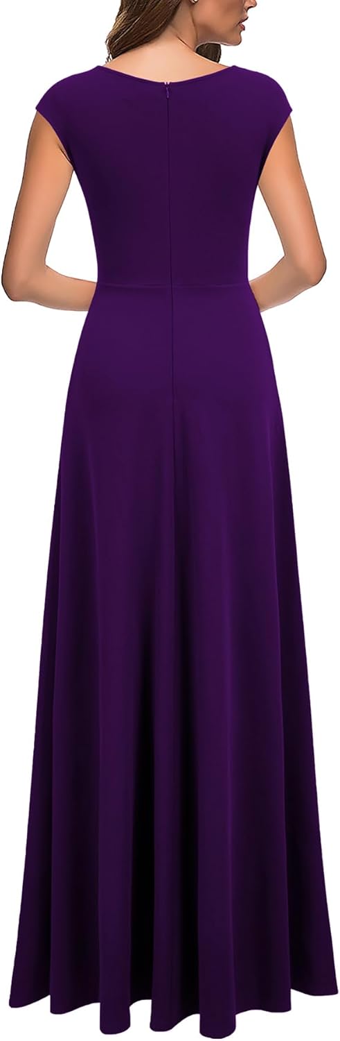 Thumbnail 1 de MUSHARE Women's Cocktail Dresses with Pockets, Ruffled Maxi with Split