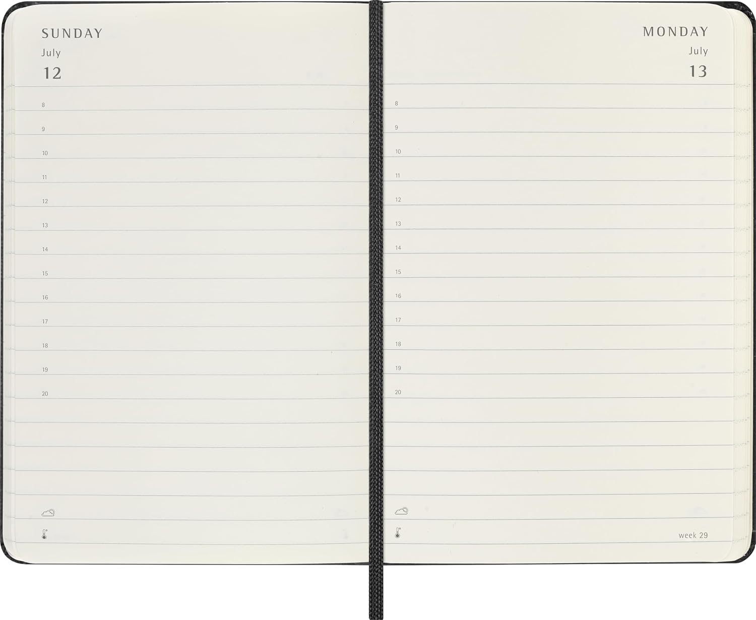 Detalle 1 de Moleskine 2026 Pocket/A6 – kalendarz dzienny, twarda okładka, czarny