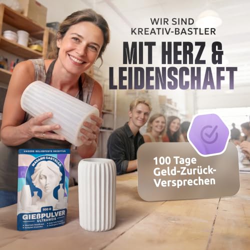 Thumbnail 6 de MADAME CASTELLA Gießpulver Weiß 5KG – Ultraweißes Gips-Gießpulver zum Modellieren