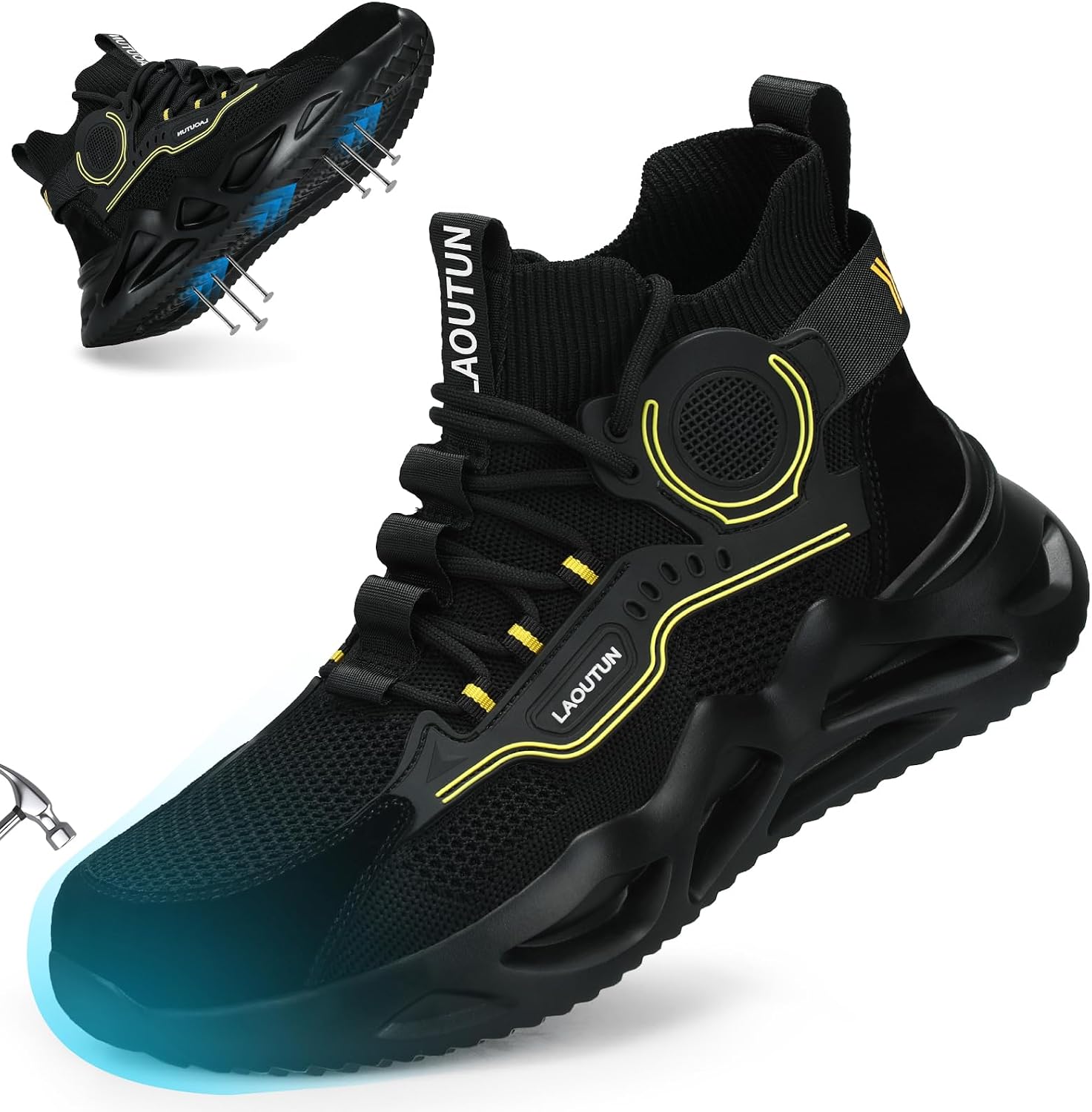 Detalle de LAoutun Safety Trainers steel toe protective work shoes