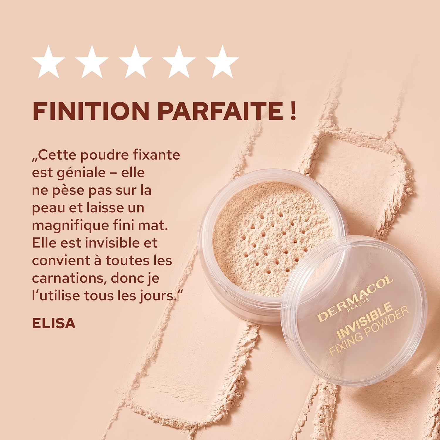Thumbnail 6 de Dermacol Poudre fixante invisible pour le visage (poudre libre translucide) – Light, 13,5 g