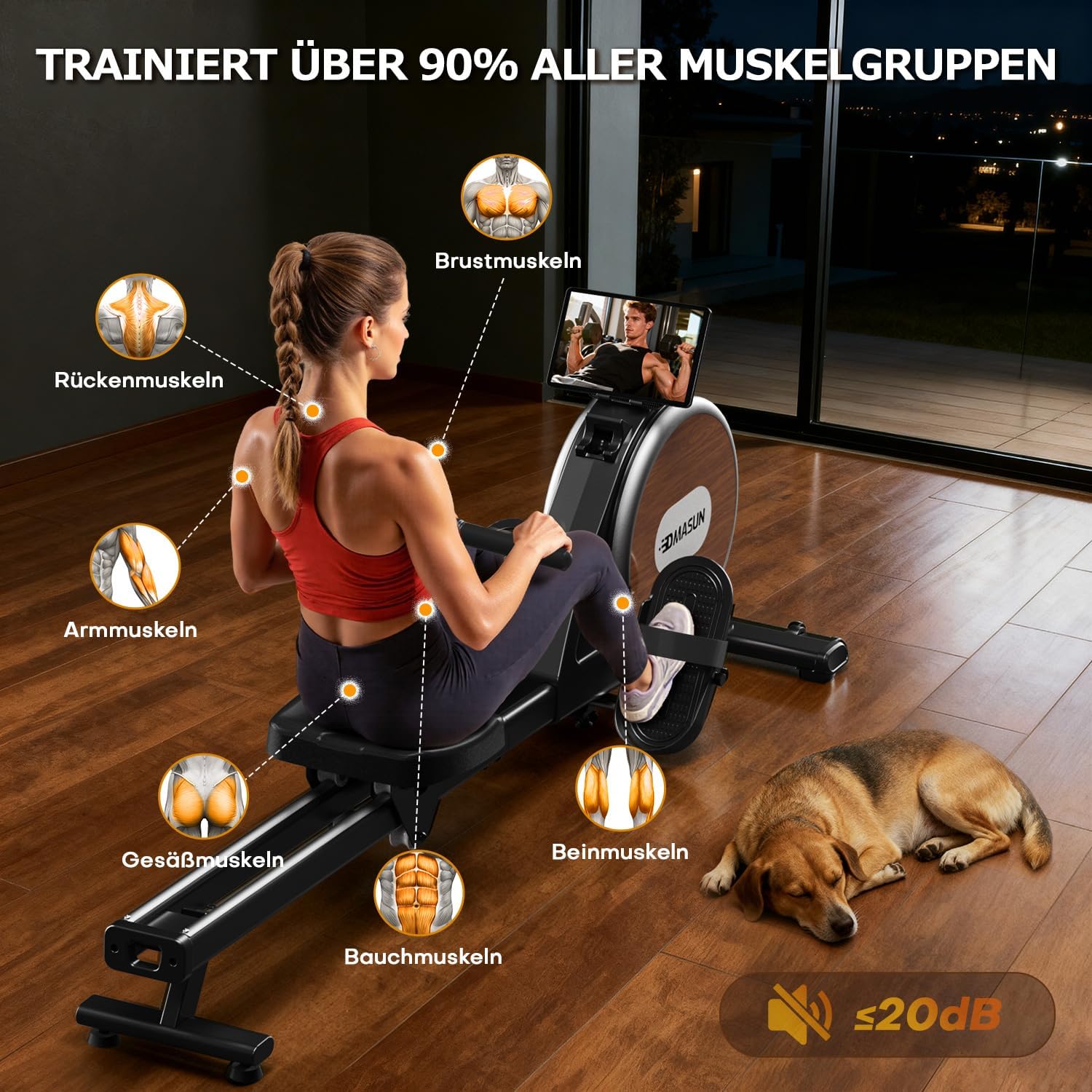 Detalle 1 de DMASUN Rudergerät 16 Stufen für Zuhause 🚣