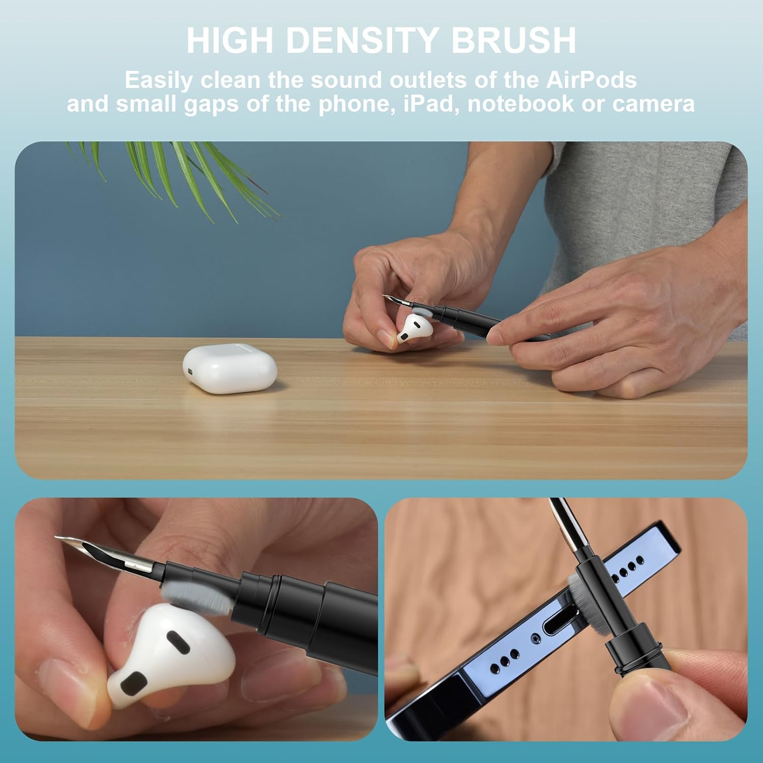 Detalle 2 de ICARER Clean Kit: 3-in-1 Reinigungsstift für AirPods Pro 3/2/4 und mehr