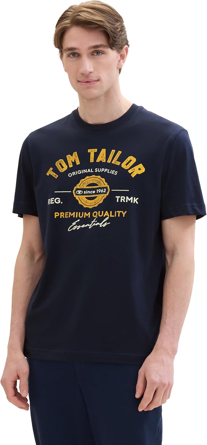 Thumbnail 6 de TOM TAILOR Herren T-Shirt aus Baumwolle mit Logo-Print