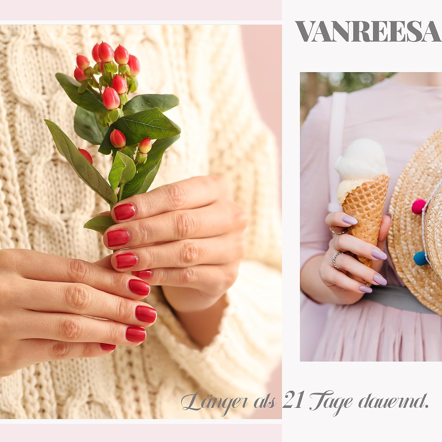 Detalle de VANREESA U V Nagellack Set mit 48W UV/LED-Lampe, 16 Farben – Starterset für Gelnägel zu Hause