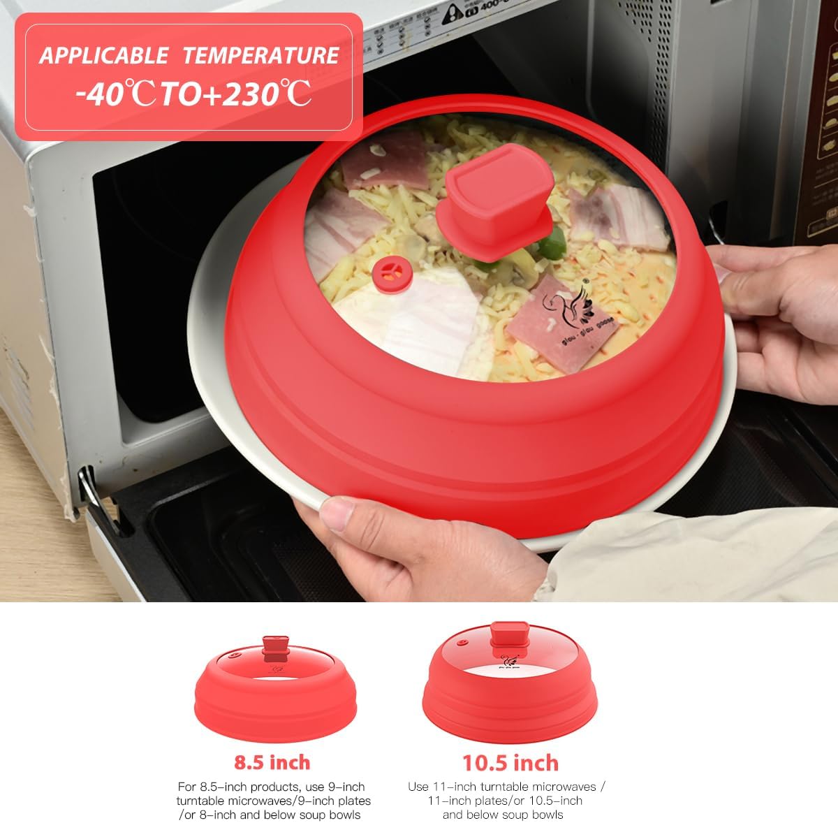 Detalle 2 de Microwave Splatter Cover, Tempered Glass