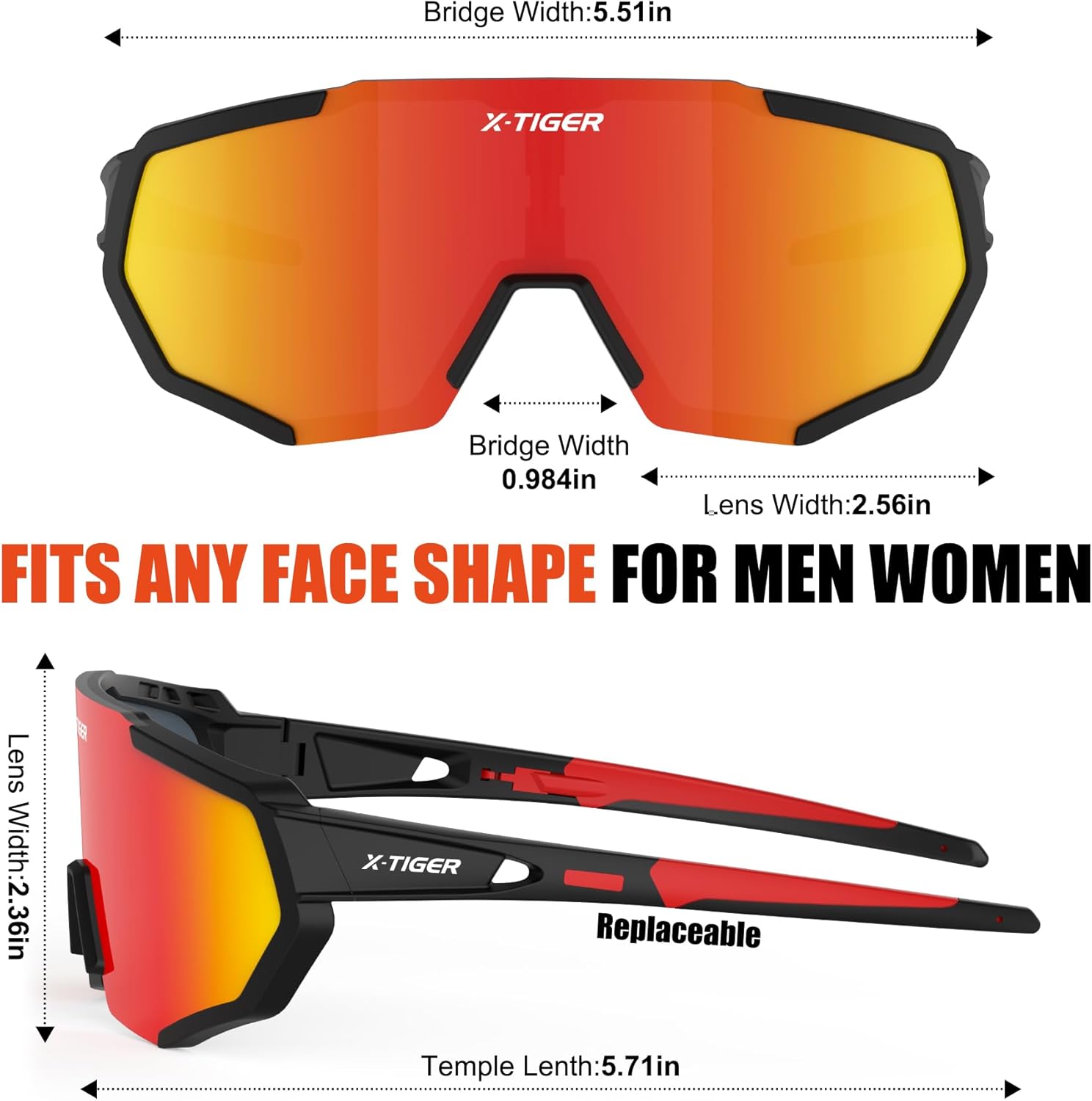 Thumbnail 6 de X-TIGER Fahrradbrille Sportträger mit Wechselgläsern