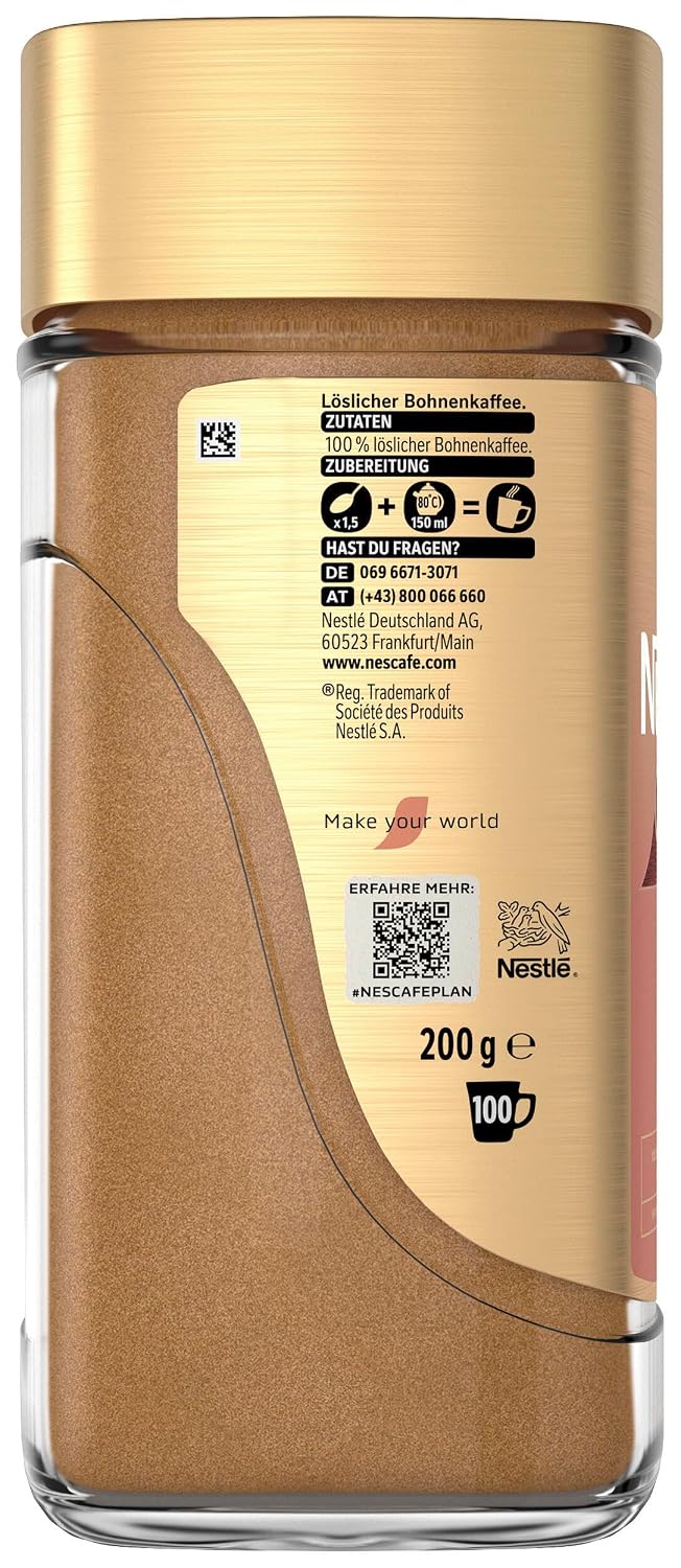 Detalle de NESCAFÉ GOLD Crema Kräftig & Schonend geröstet – löslicher Bohnenkaffee, 200 g