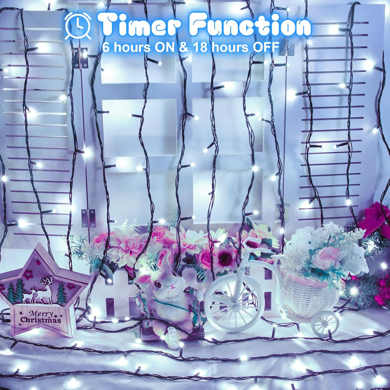 Detalle de Etopgo Christmas Fairy Lights 5M 50 LED – USB or Battery Powered with 6h Timer