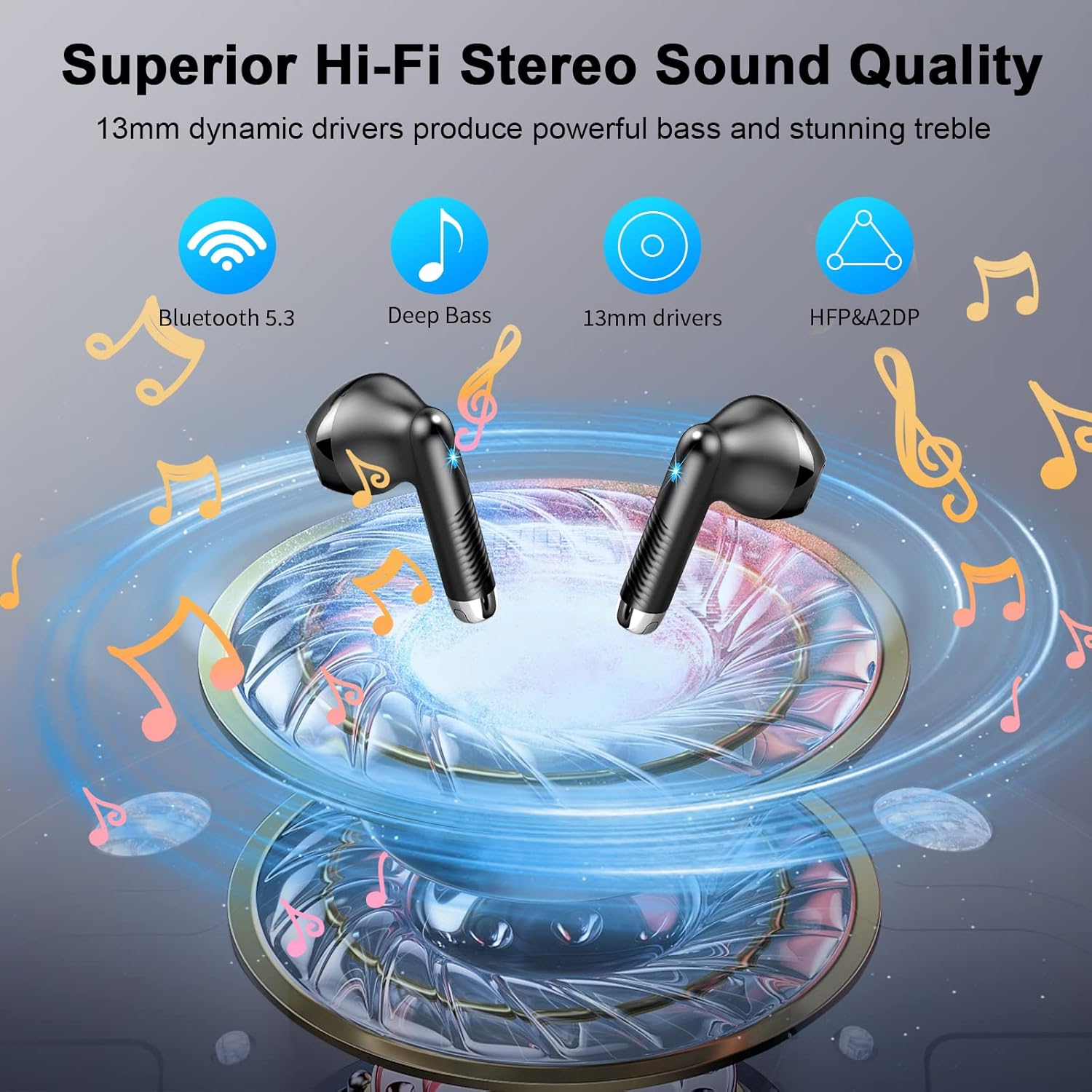 Detalle de J55 Bluetooth Kopfhörer 48H Akku