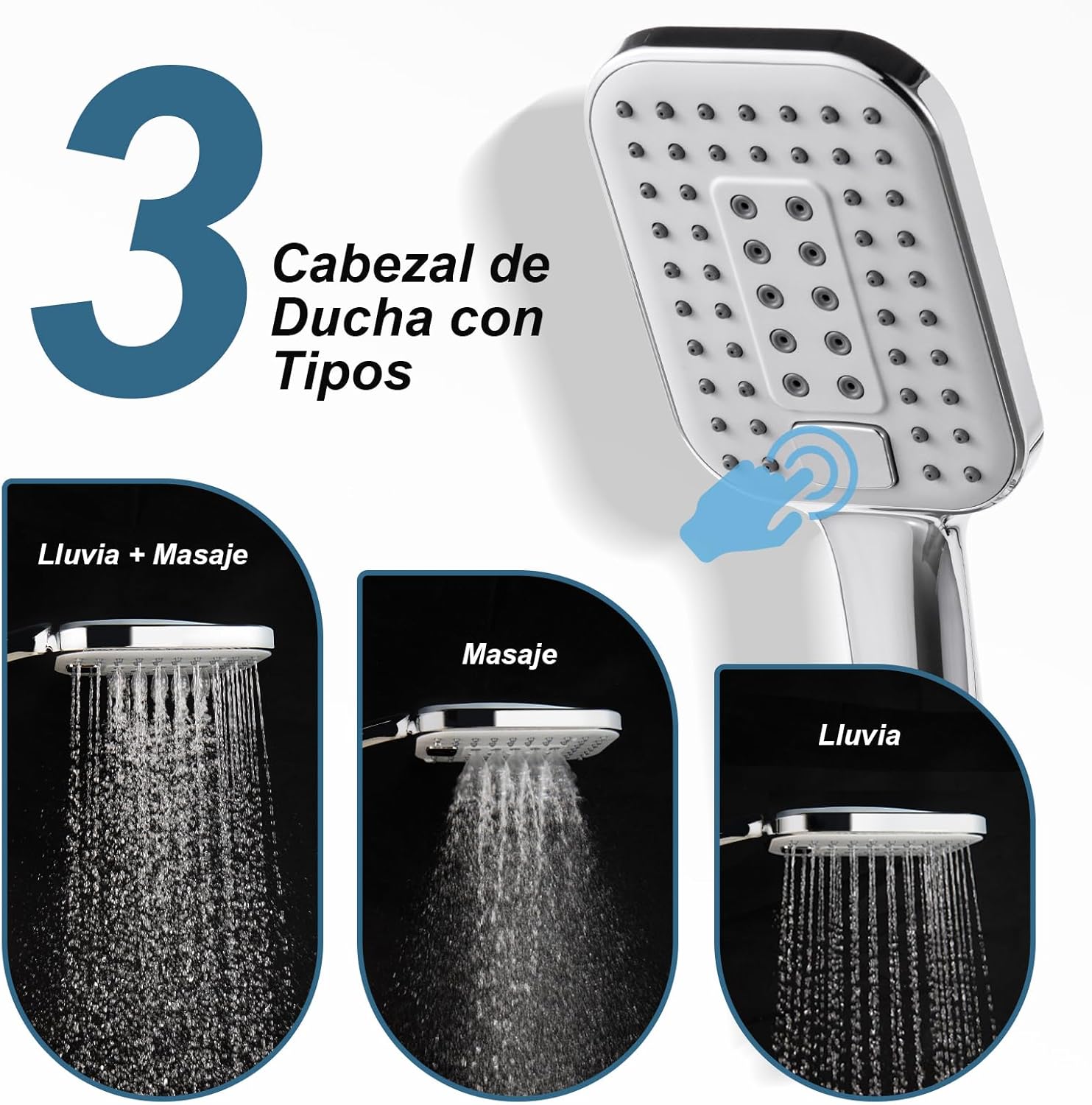 Thumbnail 1 de OFFO Alcachofa Ducha 1,6 m 3 modos