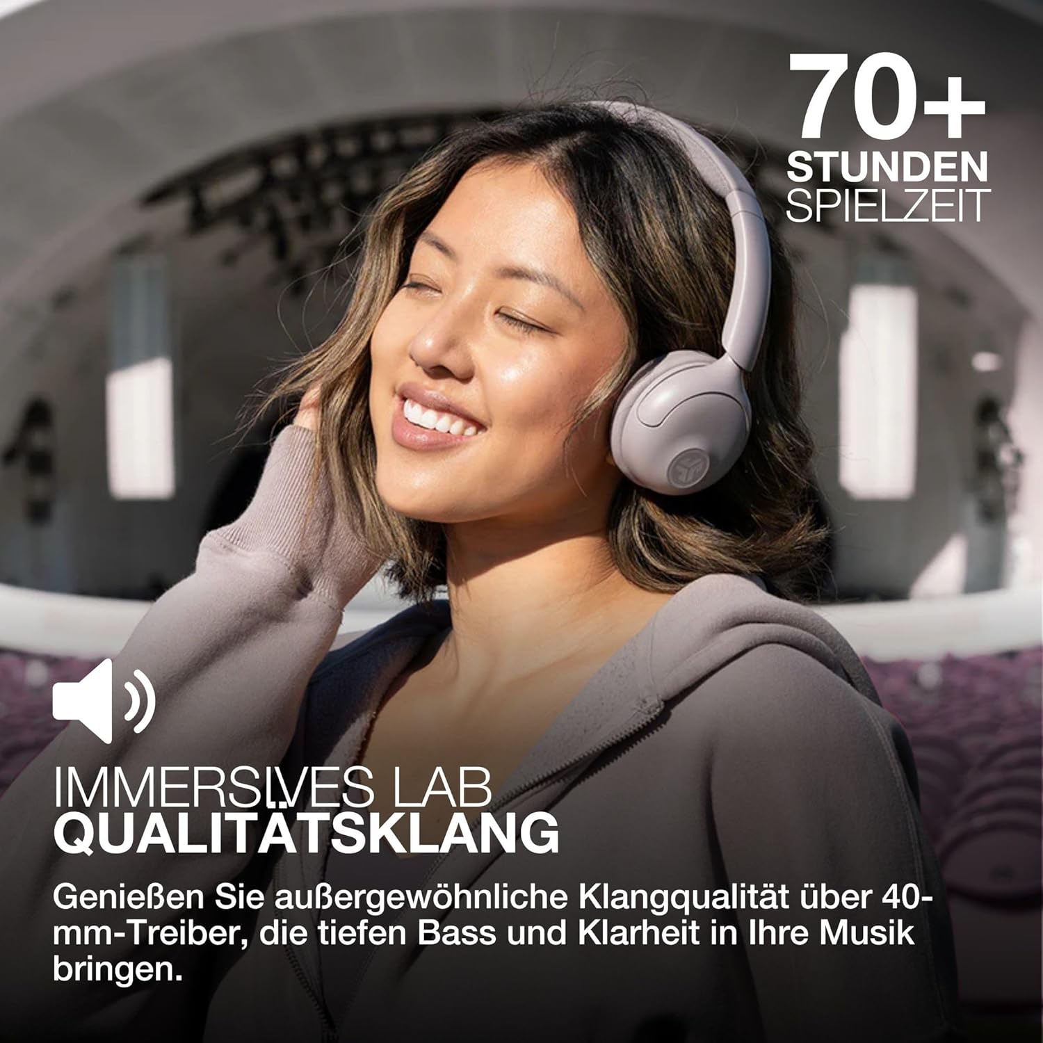 Thumbnail 1 de JLab Go Lux ANC Kopfhörer mit Hybrid Noise Cancelling, Bluetooth On-Ear & Mikrofon (mauve)