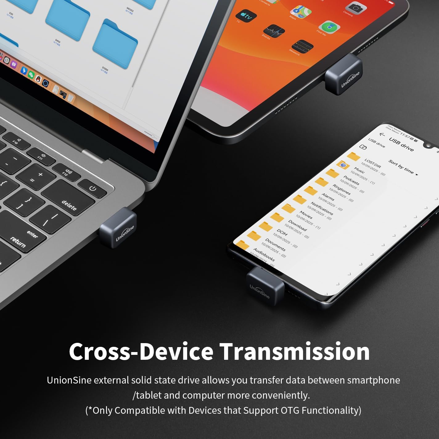 Detalle de UnionSine USB-C External SSD 128GB – USB 3.2 mit 450 MB/s, kompakter Typ-C Stick