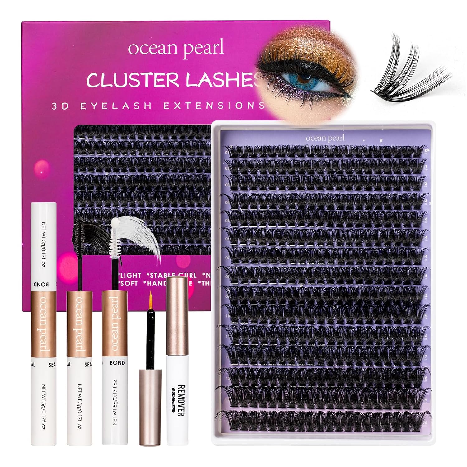 Detalle de Ocean Pearl Lash Clusters 300pcs 💄
