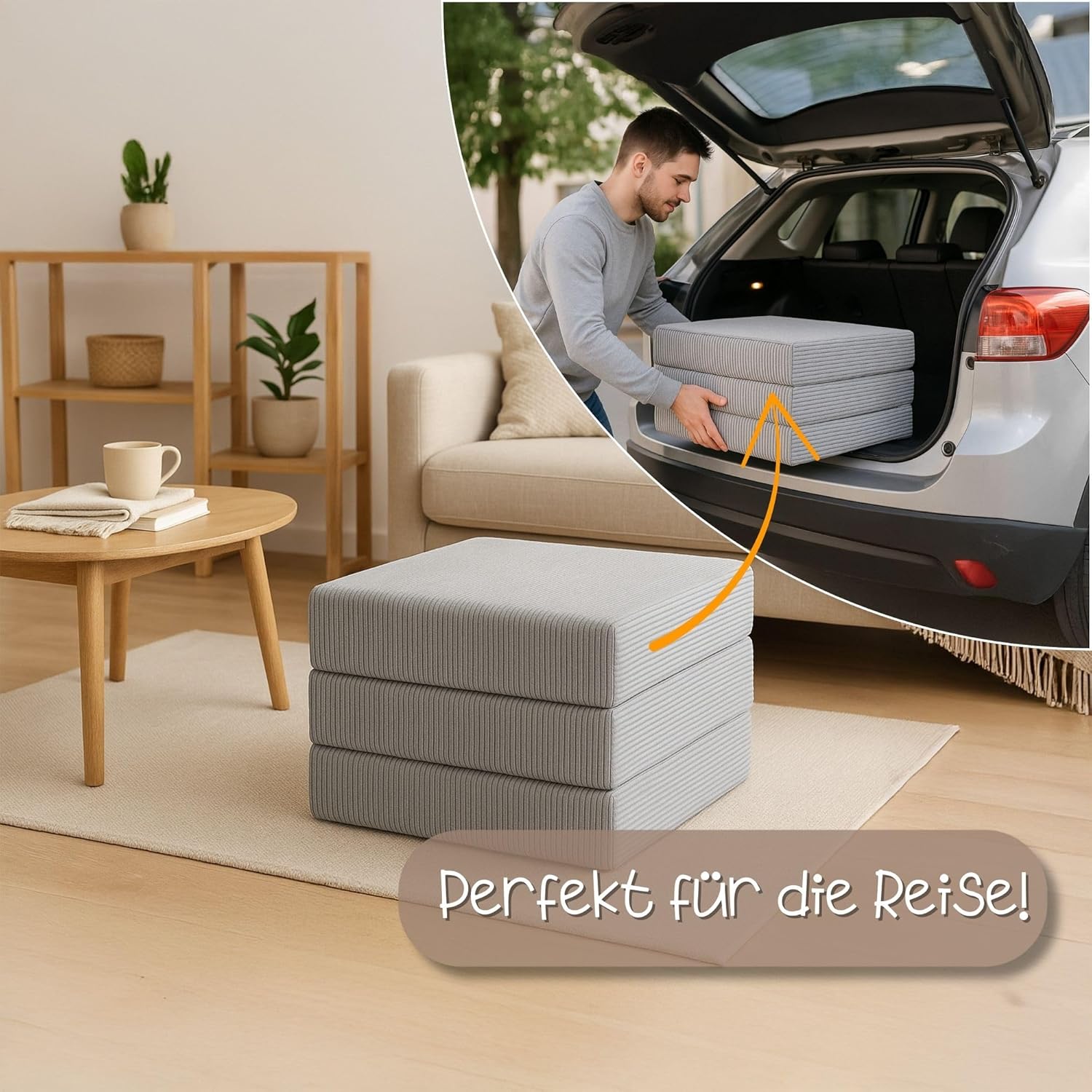 Thumbnail 4 de Totsy Baby Materasso Pieghevole Bambini 60x120 cm con rivestimento sfoderabile lavabile (Oeko-Tex), beige