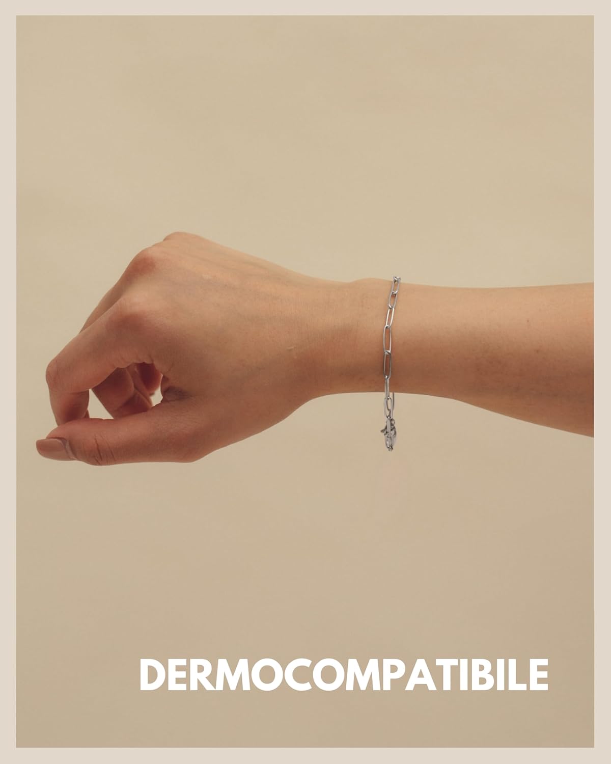 Detalle 2 de Bracciale a maglie GD GOOD.designs EST. 2015 in acciaio 316L con catena regolabile (oro/argento/rosa)