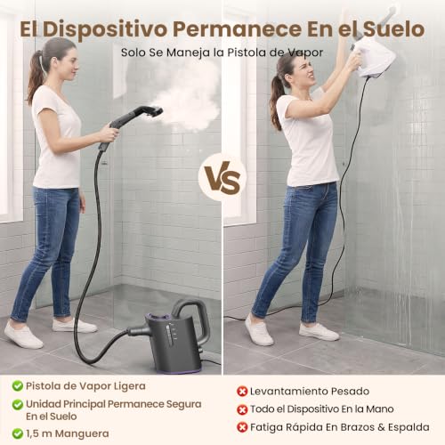 Detalle de Vaporeta de Mano 15S Ablemark – Calentamiento rápido, depósito de 550 ml y 16 accesorios